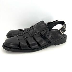Allen Edmonds black leather fisherman sandals 14